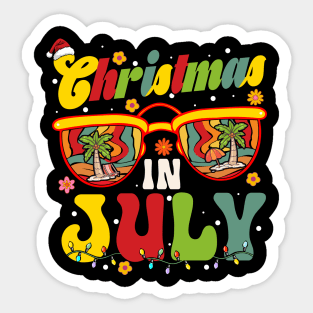 Vintage Santa Hat Sunglasses Summer Christmas In July Xmas Sticker